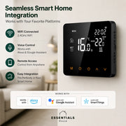 Essentials House smart WiFi thermostat with remote access, voice control and smart home integration features