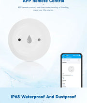 Essentialshouses Smart ZigBee3.0 2MQTT Water Leakage Sensor Flood Overflow Alarm APP Remote Monitoring Work with Home Assistant Security Detector