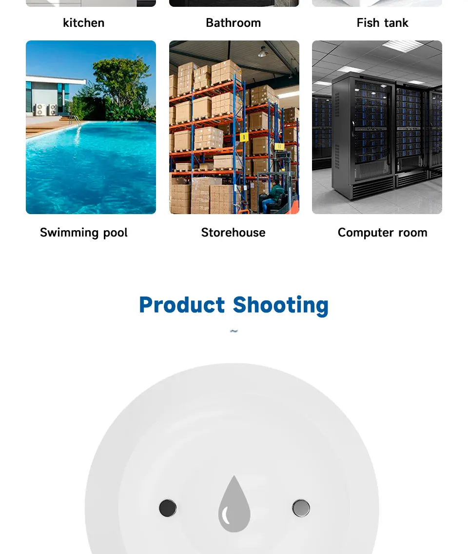 Essentialshouses Smart ZigBee3.0 2MQTT Water Leakage Sensor Flood Overflow Alarm APP Remote Monitoring Work with Home Assistant Security Detector