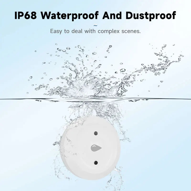 Essentialshouses Smart ZigBee3.0 2MQTT Water Leakage Sensor Flood Overflow Alarm APP Remote Monitoring Work with Home Assistant Security Detector