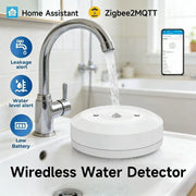 Essentialshouses Smart ZigBee3.0 2MQTT Water Leakage Sensor Flood Overflow Alarm APP Remote Monitoring Work with Home Assistant Security Detector