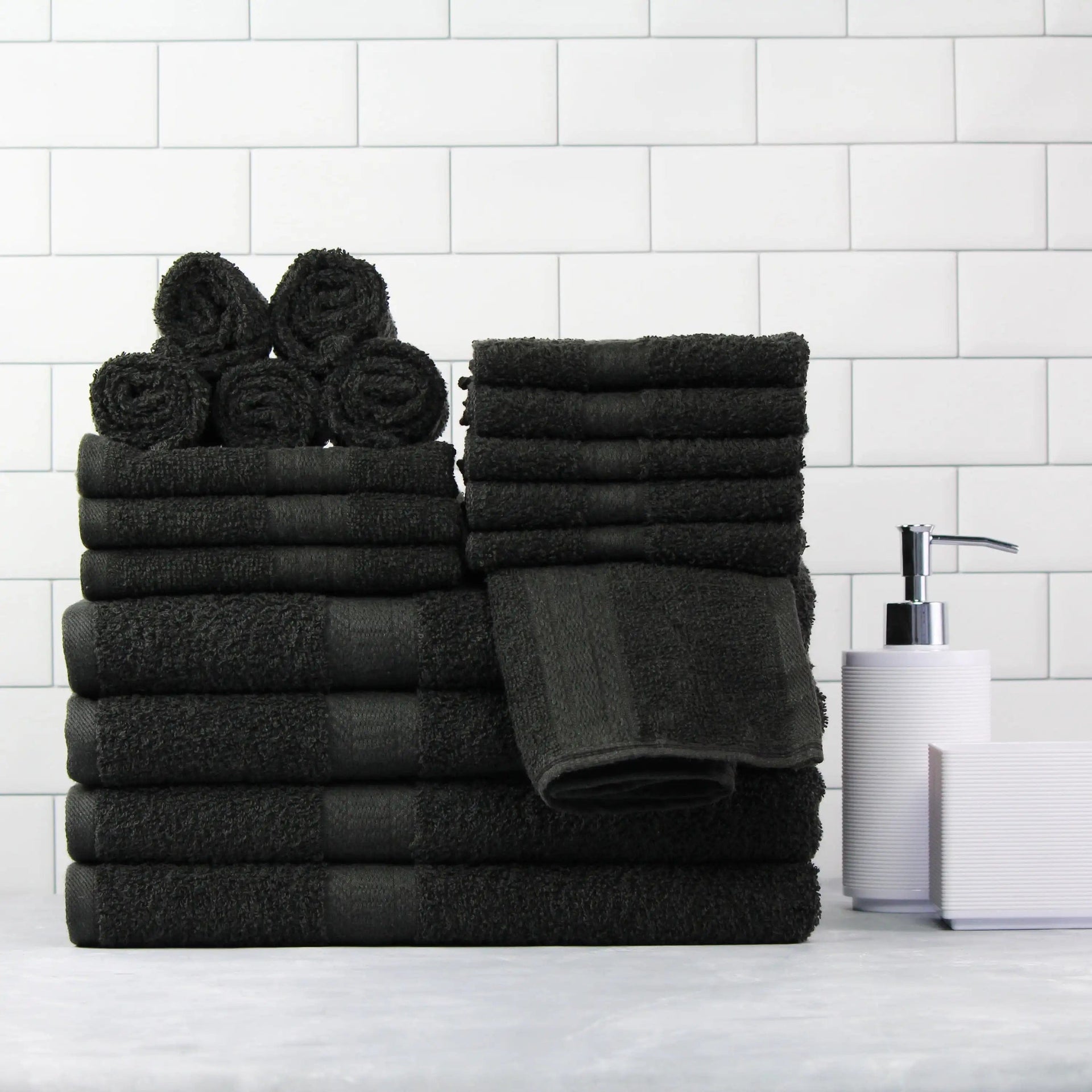 Essentialshouses 🛁 Solid 18-Piece Bath Towel Set – Comprehensive Comfort & Convenience