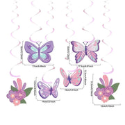 Essentialshouses spiral pendant Purple Butterfly Hanging Swirls Birthday Decoration