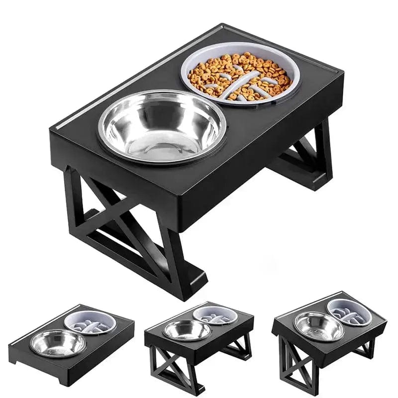 Essentialshouses Stainless And Slow Dog Double Elevated Stand Bowl