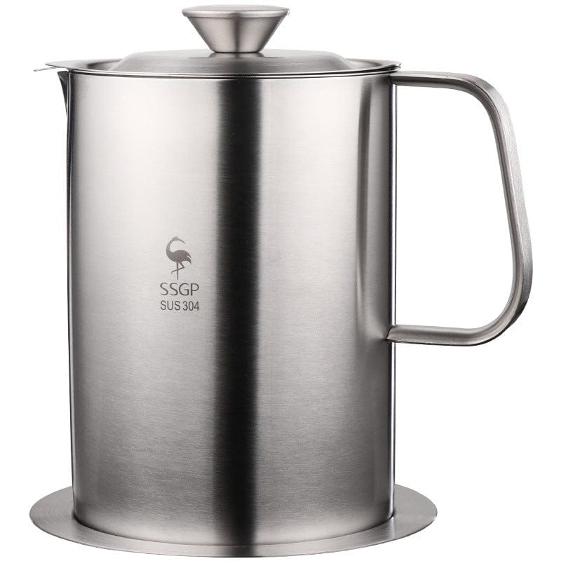 🛢️ Stainless Steel Kitchen Oil Filter Pot – Clean, Store & Reuse Cooking Oil Easily!