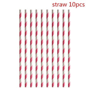 Essentialshouses straw 10pcs Pink Flower Crown Disposable Tableware