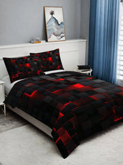 Essentialshouses Technology Style Red Grid Cover Set