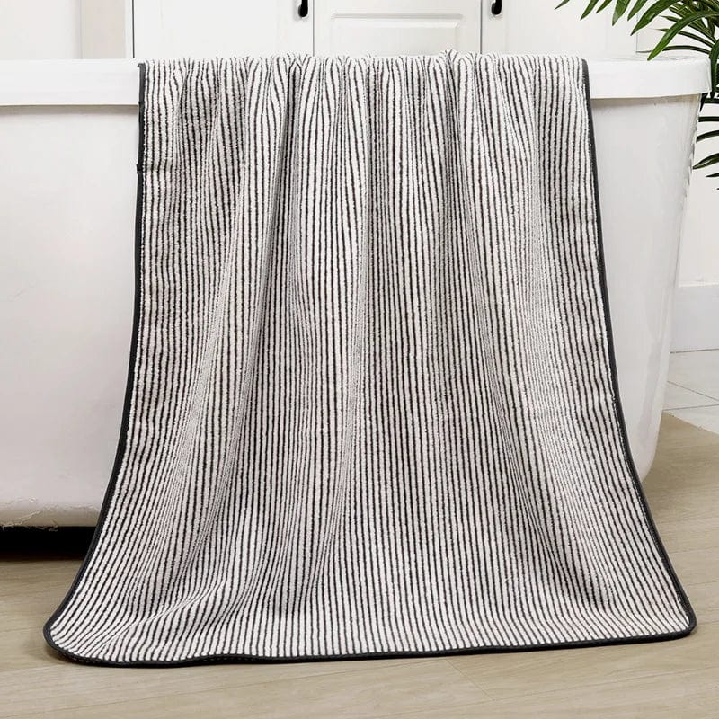 Essentialshouses Towels 70X140CM 2 🛁 Bamboo Charcoal Fiber Bath Towel & Dry Hair Cap Set – Luxurious Comfort & Hygiene