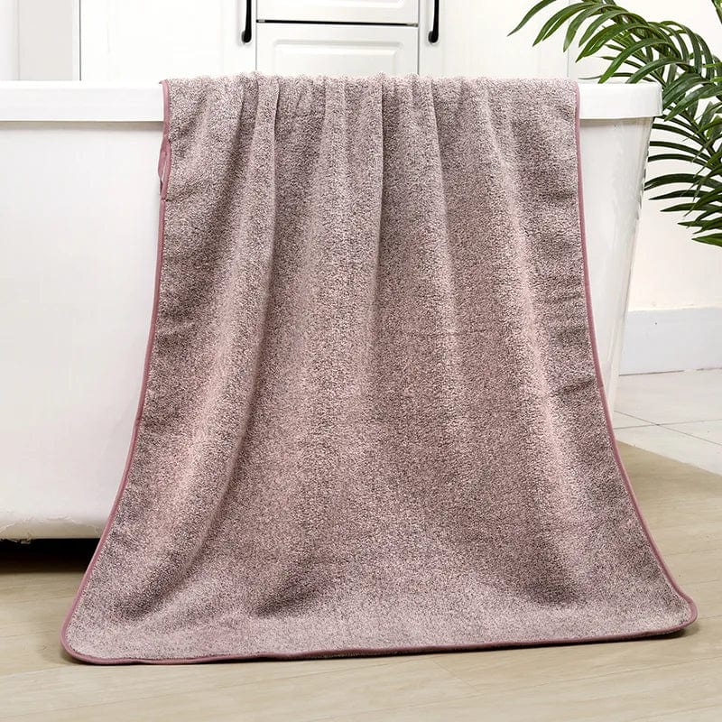Essentialshouses Towels 70X140CM 3 🛁 Bamboo Charcoal Fiber Bath Towel & Dry Hair Cap Set – Luxurious Comfort & Hygiene