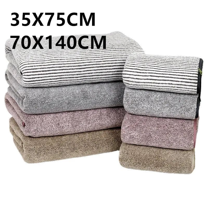 Essentialshouses Towels 🛁 Bamboo Charcoal Fiber Bath Towel & Dry Hair Cap Set – Luxurious Comfort & Hygiene
