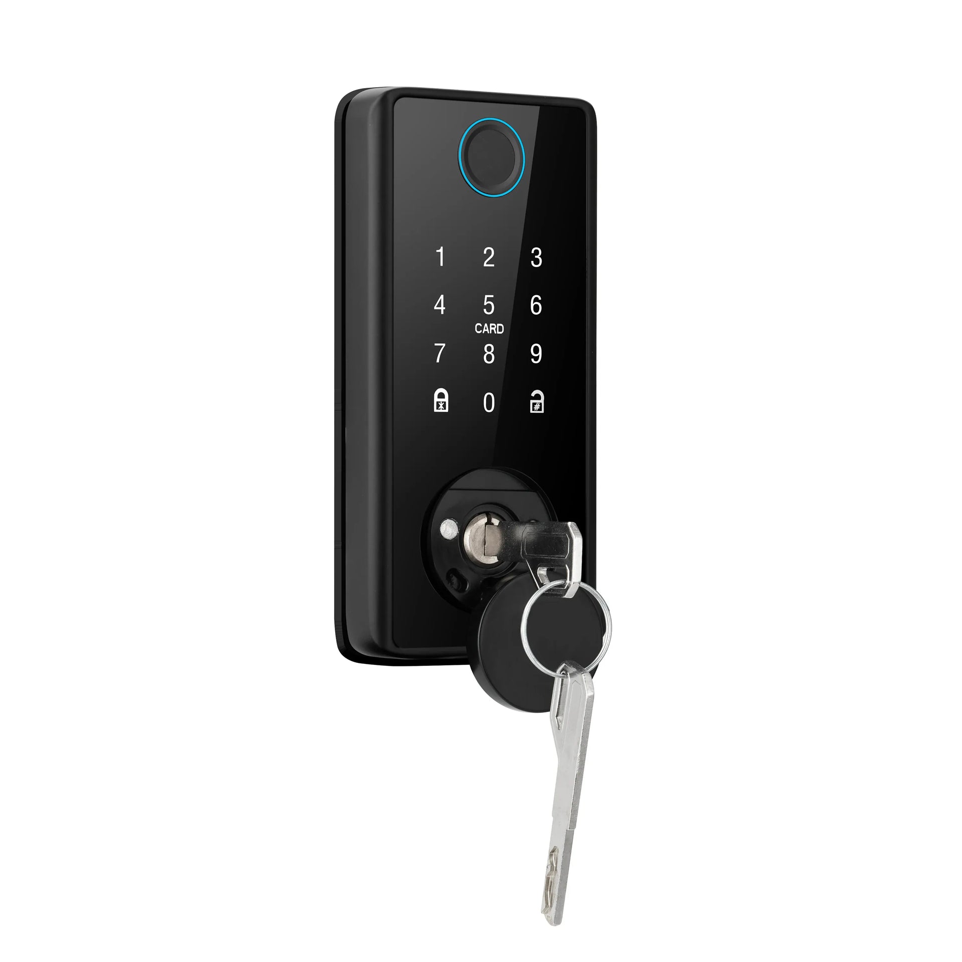Essentialshouses TTLock APP Smart Fingerprint Password Card US Deadbolt Automatic Latch Motor Lock