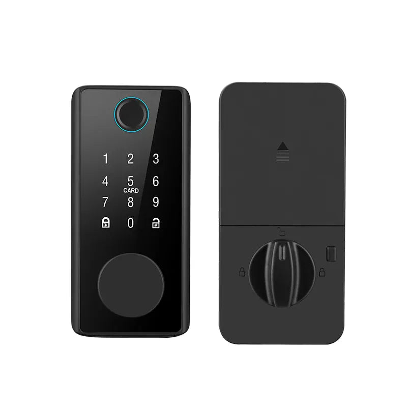 Essentialshouses TTLock APP Smart Fingerprint Password Card US Deadbolt Automatic Latch Motor Lock