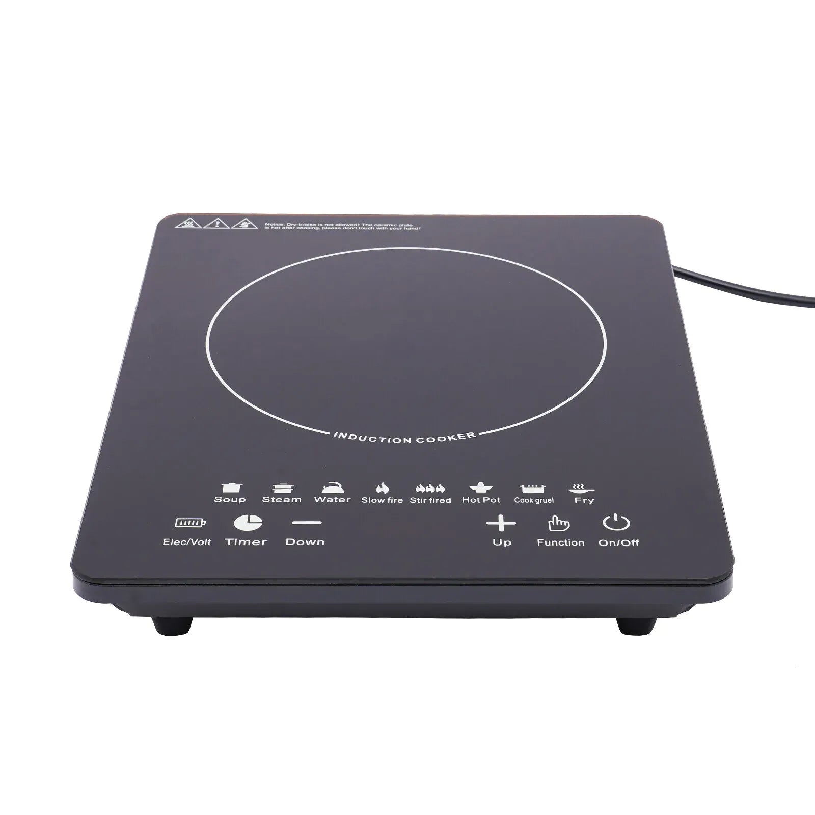 Essentialshouses United States / black / US 110V 750W Electric Induction Cooktop 8 Power Levels Touch Control Burner 180min Timer Portable Stove for Home RV