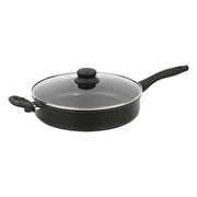 Essentialshouses United States Non-Stick Jumbo Cooker with Glass Lid Cool Touch Handle Dishwasher Safe Cooking Pan Everyday Use Easy Clean Cooking Essential