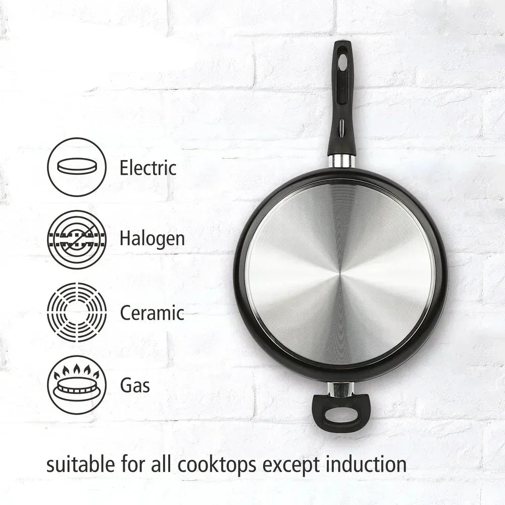 Essentialshouses United States Non-Stick Jumbo Cooker with Glass Lid Cool Touch Handle Dishwasher Safe Cooking Pan Everyday Use Easy Clean Cooking Essential