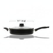 Essentialshouses United States Non-Stick Jumbo Cooker with Glass Lid Cool Touch Handle Dishwasher Safe Cooking Pan Everyday Use Easy Clean Cooking Essential
