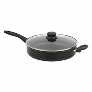 Essentialshouses United States Non-Stick Jumbo Cooker with Glass Lid Cool Touch Handle Dishwasher Safe Cooking Pan Everyday Use Easy Clean Cooking Essential