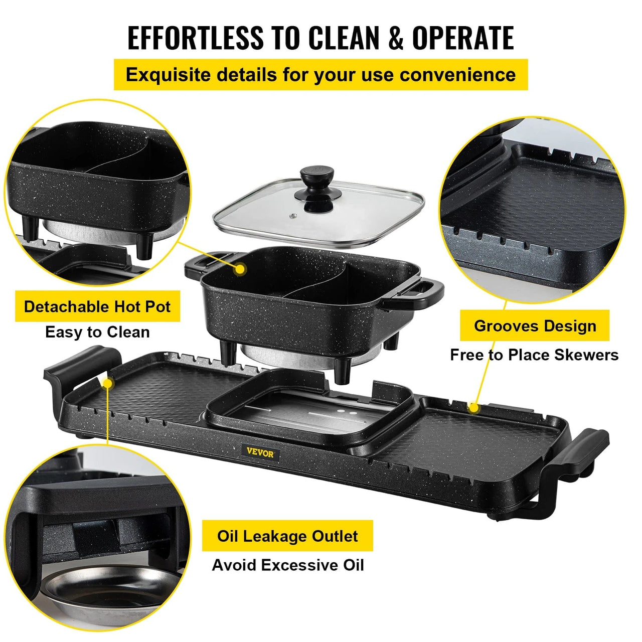 Electric 2in1 BBQ Pan Grill Hot Pot - Essentialshouses