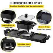 Electric 2in1 BBQ Pan Grill Hot Pot - Essentialshouses