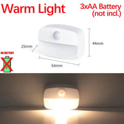 Essentialshouses Warm Bat. Operated Motion Sensor Step Light, USB Rechargeable Wireless LED Floor Lamp for Indoor Stairs Hallway Wardrobe Auto On/Off Night Lighting
