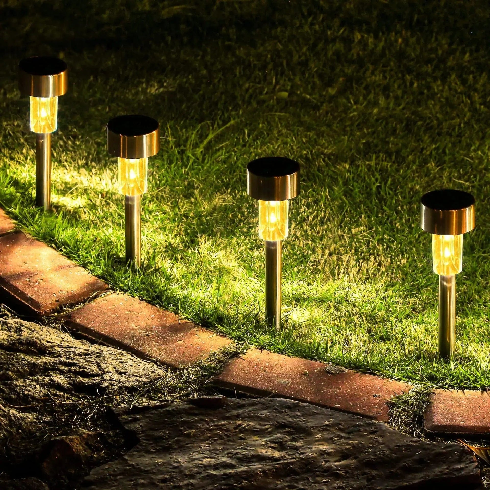 Essentialshouses Warm White / 2 PCS Garden Waterproof Solar Lights