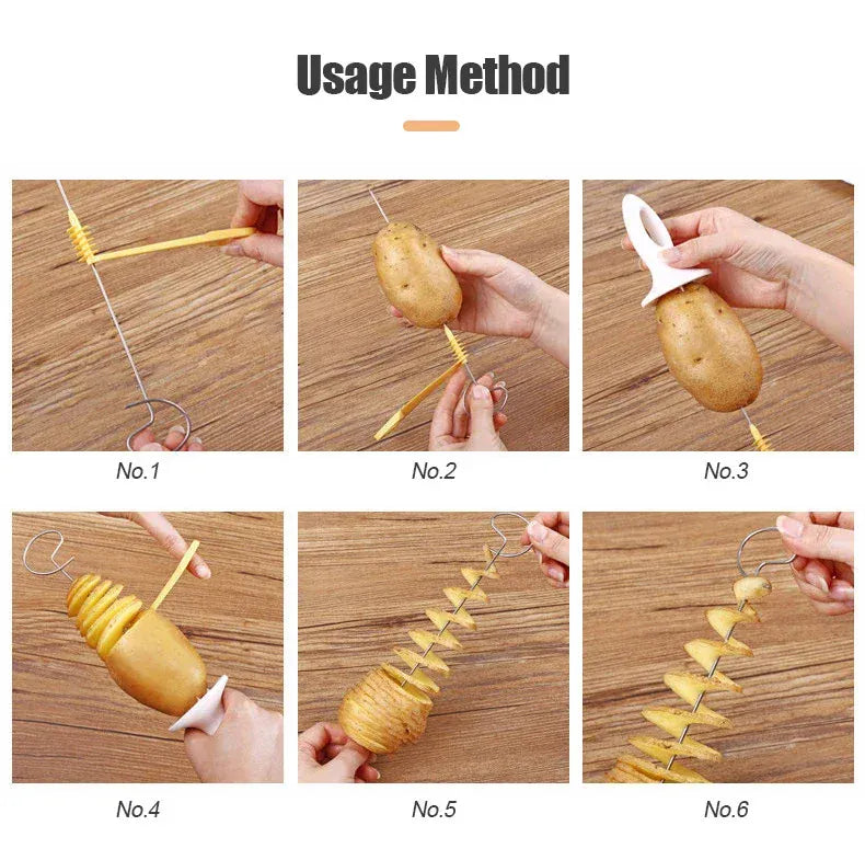 Essentialshouses Whirlwind Potato Spiral Cutter Potato Tower Making Machine Vegetable Slicer Creative Vegetable Tools Kitchen Accessories Gadgets