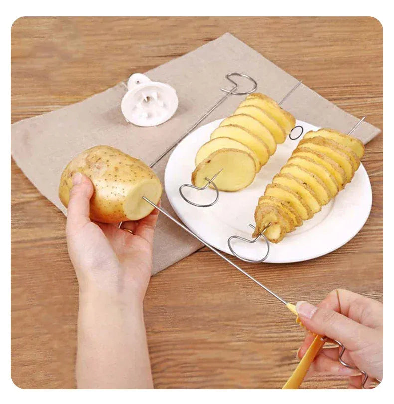 Essentialshouses Whirlwind Potato Spiral Cutter Potato Tower Making Machine Vegetable Slicer Creative Vegetable Tools Kitchen Accessories Gadgets