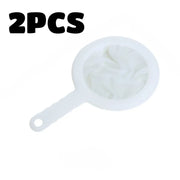 Essentialshouses White 2PCS 5pcs Soy Milk Wine Filter Bag Nylon Ultra-fine Filter Mesh Sieve for Soy Juice Coffee Milk Food Strainer Spoon Kitchen Colanders