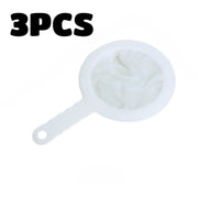 Essentialshouses White 3PCS 5pcs Soy Milk Wine Filter Bag Nylon Ultra-fine Filter Mesh Sieve for Soy Juice Coffee Milk Food Strainer Spoon Kitchen Colanders