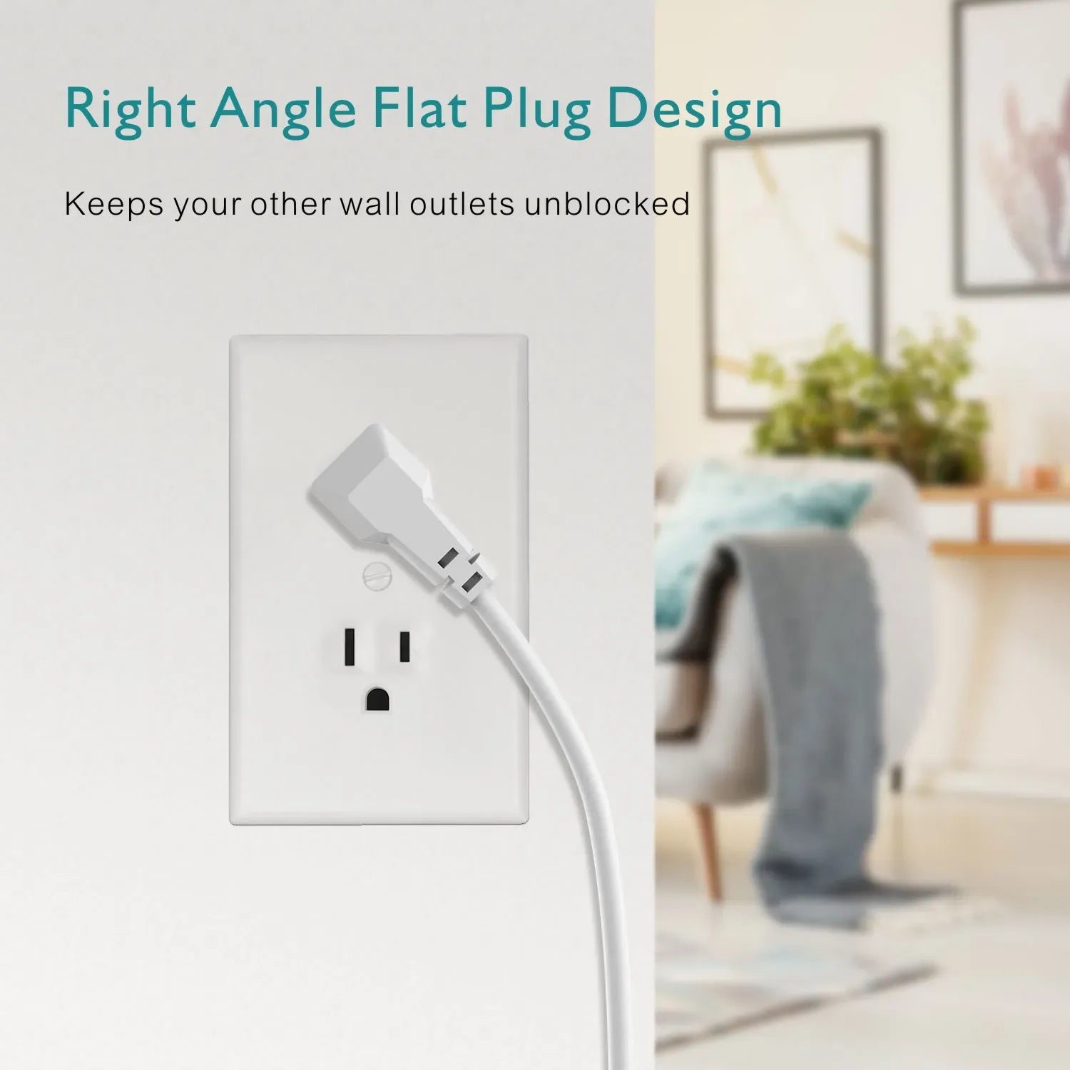 Essentialshouses WHITE / 9 / US|110-240V|United States Power Outlet with Surge Protector, 9 sockets 3 USB Ports,5ft Extension Cord, Quick Charge, For Home and Office,White