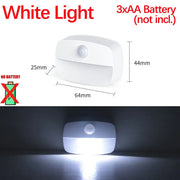 Essentialshouses White Bat. Operated Motion Sensor Step Light, USB Rechargeable Wireless LED Floor Lamp for Indoor Stairs Hallway Wardrobe Auto On/Off Night Lighting