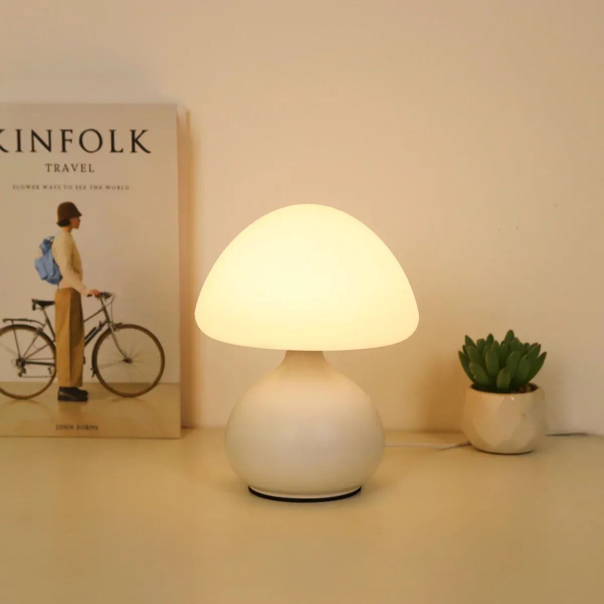 Essentialshouses WHITE / changeable Modern minimalist mushroom table lamp with three color switching and infinite dimming for home decoration atmosphere table lamp