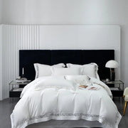 Essentialshouses WHITE / King Size 4pcs Pure White Egyptian Cotton Bedding Set