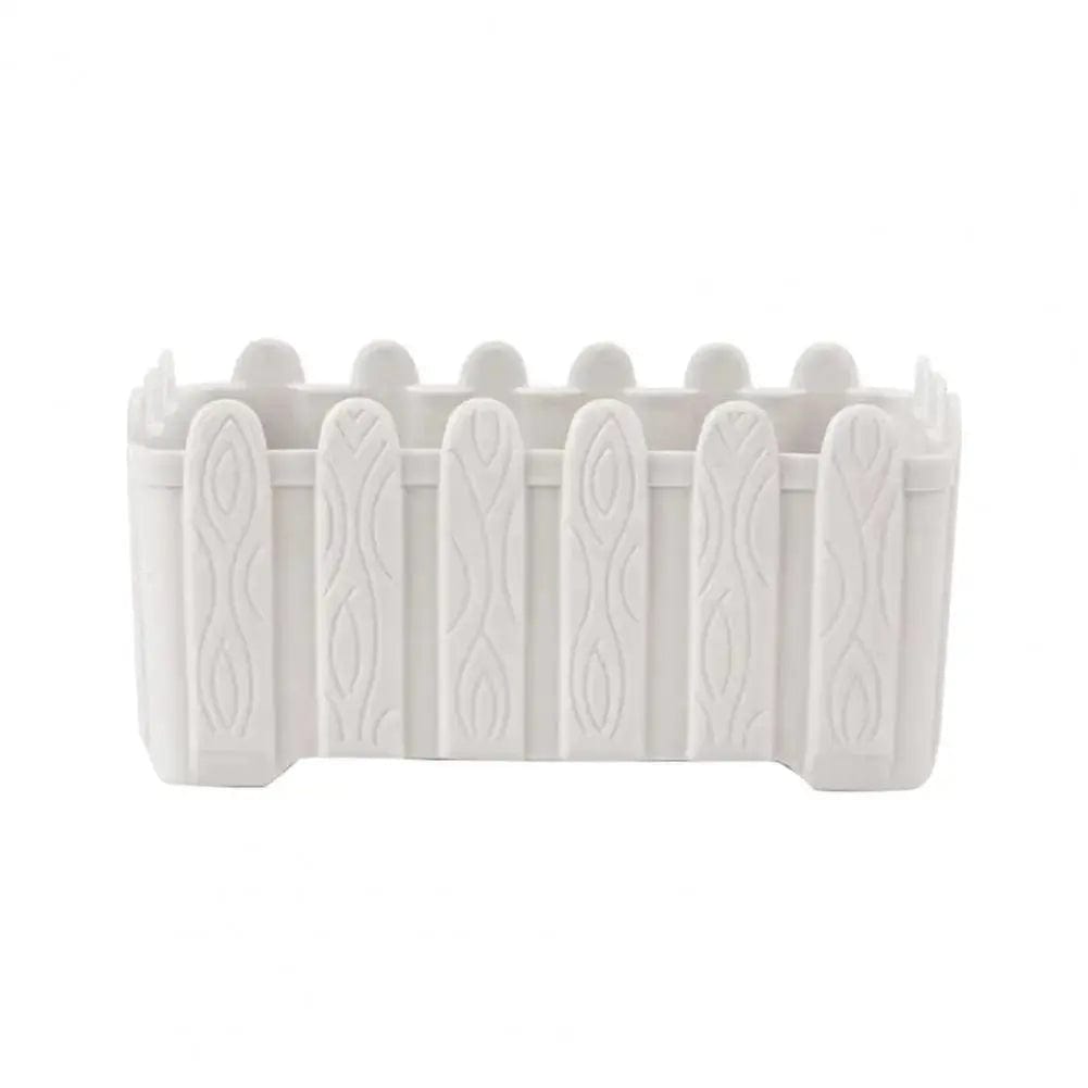 Essentialshouses WHITE / L Flower Pots Rectangular Planter Pot