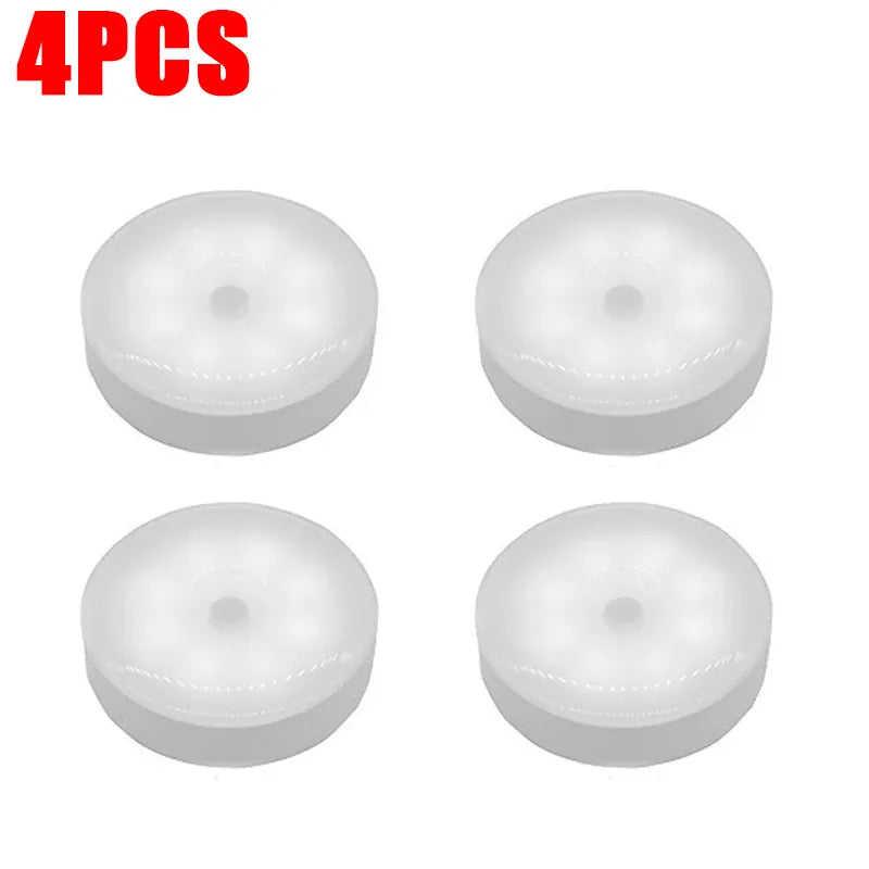 Essentialshouses White Light 4PCS Motion Sensor Step Light, USB Rechargeable Wireless LED Floor Lamp for Indoor Stairs Hallway Wardrobe Auto On/Off Night Lighting