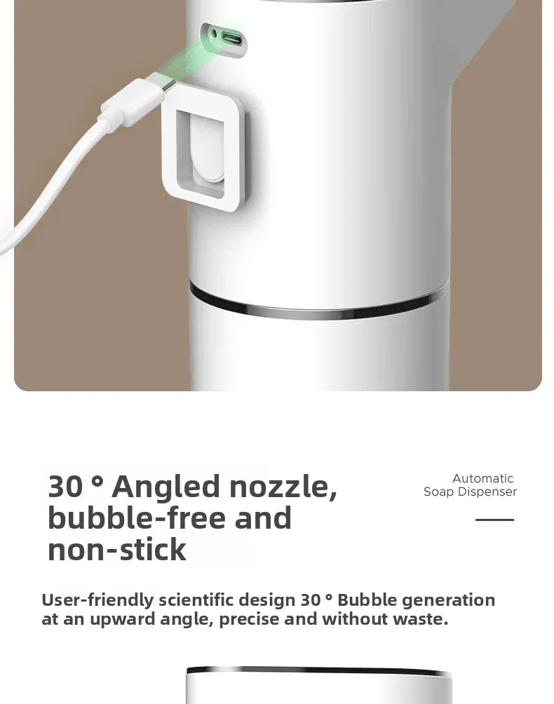 Essentialshouses white New Bathroom Automatic Sensing Soap Dispenser Type C Multiple Levels Contactless Electric Frother Charging Wall Mounted Vertical