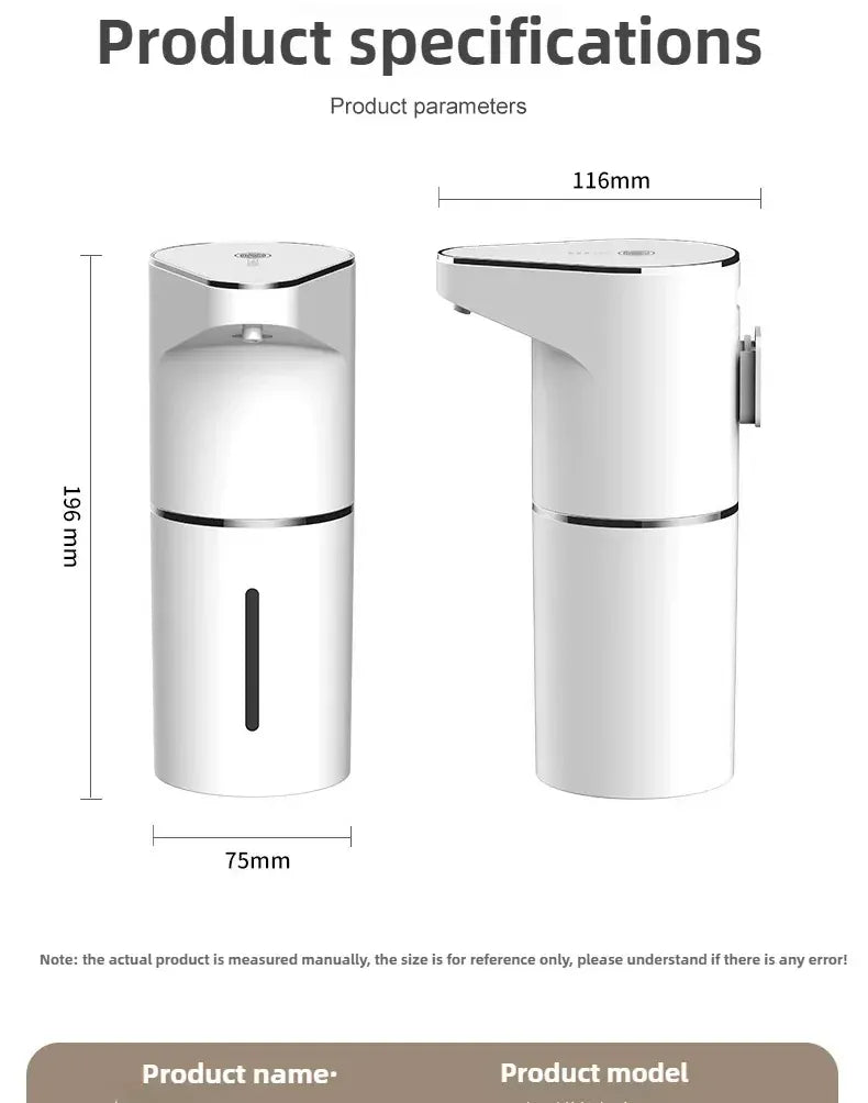 Essentialshouses white New Bathroom Automatic Sensing Soap Dispenser Type C Multiple Levels Contactless Electric Frother Charging Wall Mounted Vertical