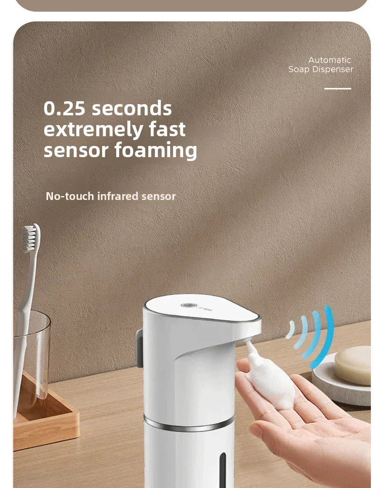 Essentialshouses white New Bathroom Automatic Sensing Soap Dispenser Type C Multiple Levels Contactless Electric Frother Charging Wall Mounted Vertical