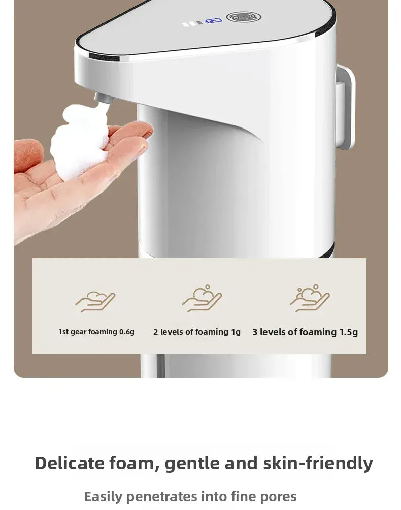 Essentialshouses white New Bathroom Automatic Sensing Soap Dispenser Type C Multiple Levels Contactless Electric Frother Charging Wall Mounted Vertical