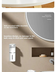 Essentialshouses white New Bathroom Automatic Sensing Soap Dispenser Type C Multiple Levels Contactless Electric Frother Charging Wall Mounted Vertical