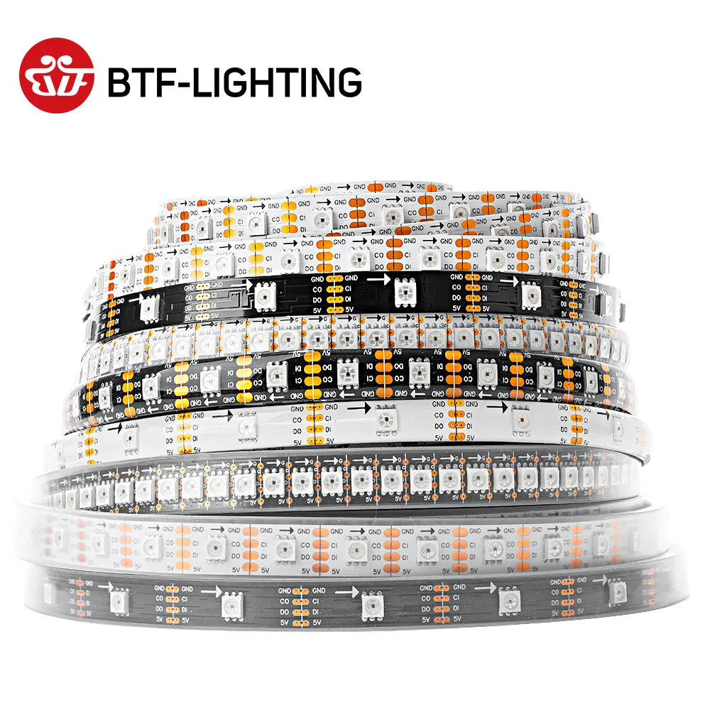 Essentialshouses White PCB / 1m 144 IP67 SK9822 RGB Led Strip Light Similar APA102 1m 5m 30 60 144 LED DATA and CLOCK Separately Individually Addressable IP30 65 67 DC5V