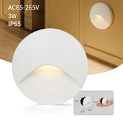 Essentialshouses White-Round / Motion Sensor / China Mainland|Cold White 6000K|8PCS 3W Stair Light Indoor Wall lamp Step Light Aisle Corridor Night Light AC85-265V Waterproof IP65 Wall Light