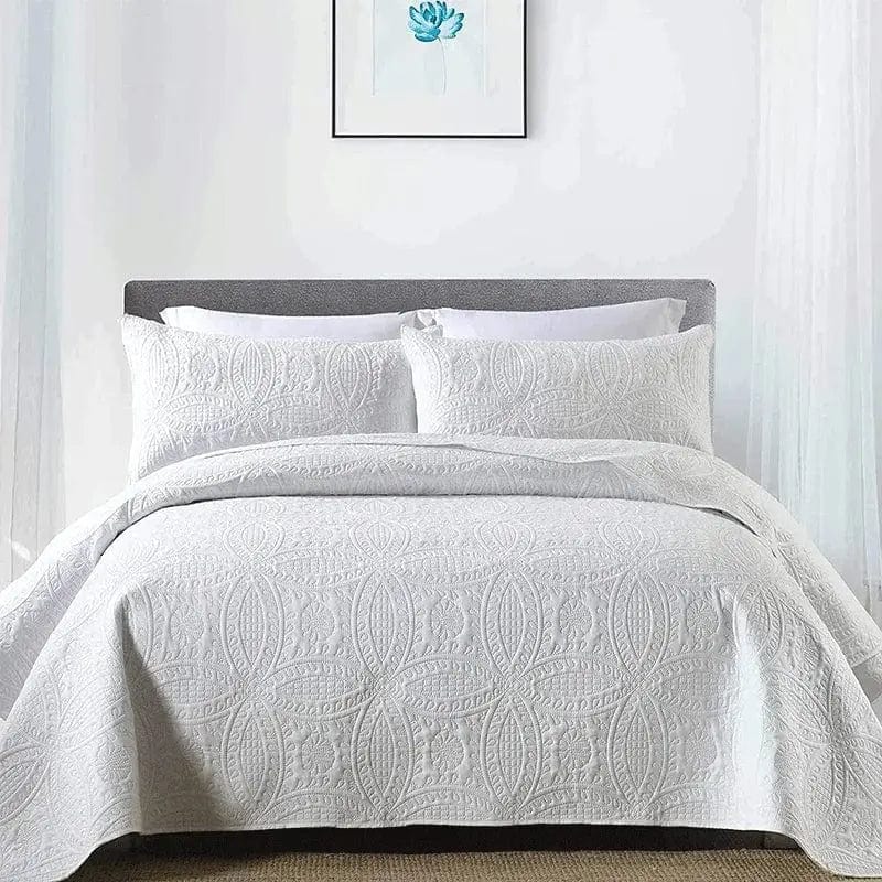 Essentialshouses white / USA Queen 90x90 inch Double Bed Lightweight Soft Quilt Cover