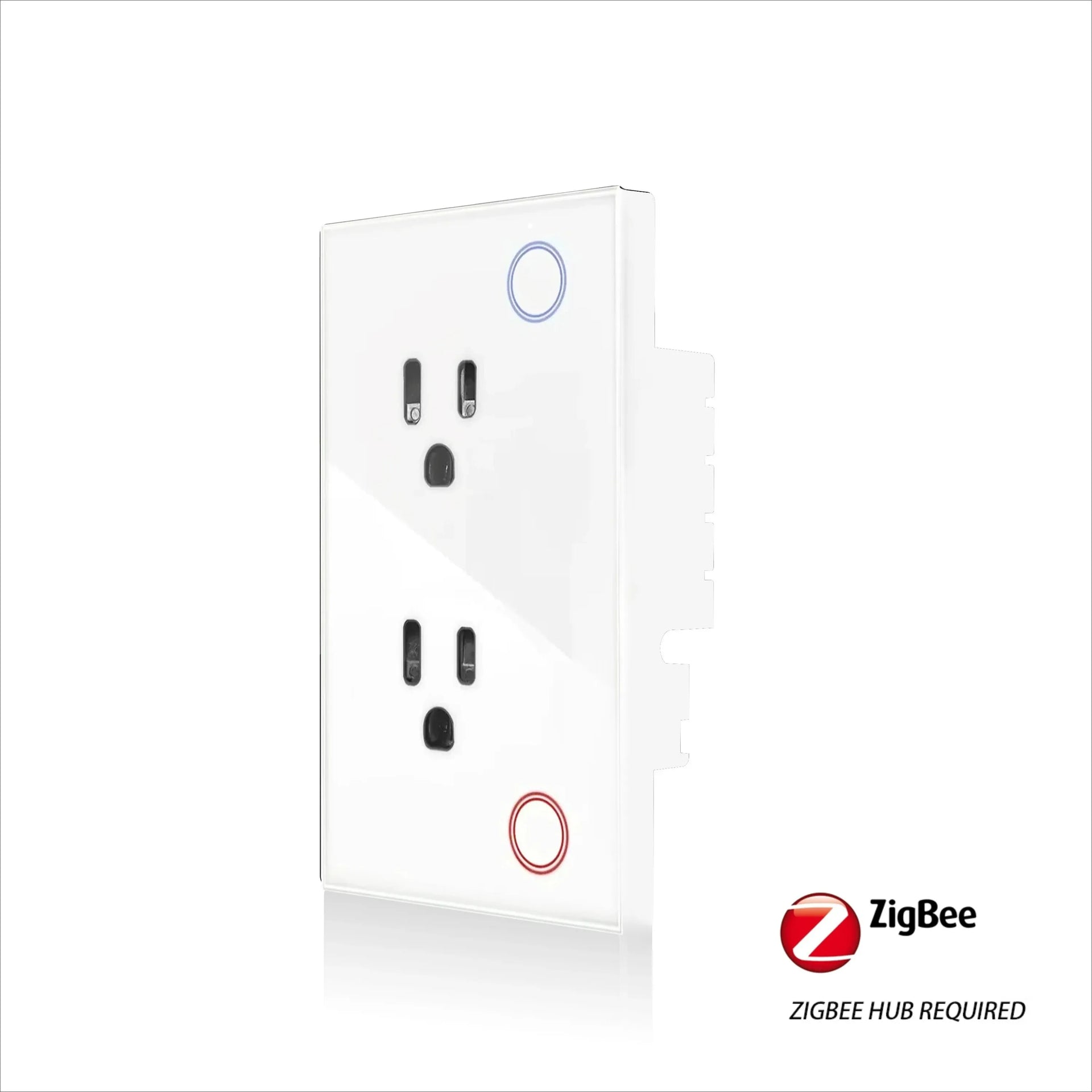 Essentialshouses White-white Melery Tuya Zigbee Smart Wall Socket US Electrical Monitoring Plug Glass Panel Outlet Timer App Remote by Google Home Alexa