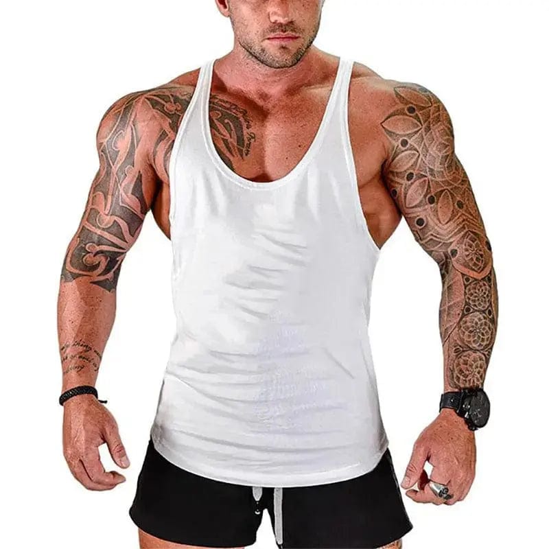 Essentialshouses white / XL Men Gym Fitness Running Vest