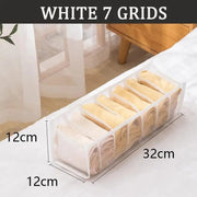 Essentialshouses White7grid32X12X12cm 🧺Underwear & Bra Organizer Storage Box – Streamline Your Wardrobe with Elegance