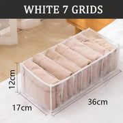 Essentialshouses White7grid36X17X12cm 🧺Underwear & Bra Organizer Storage Box – Streamline Your Wardrobe with Elegance
