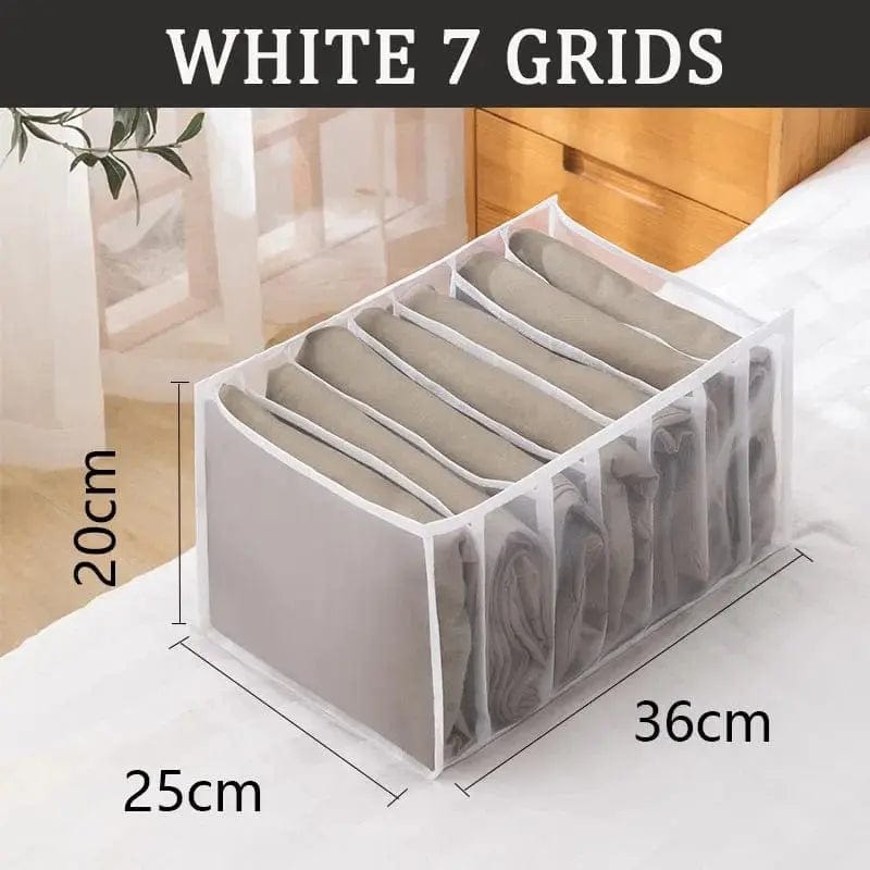 Essentialshouses White7grid36X25X20cm 🧺Underwear & Bra Organizer Storage Box – Streamline Your Wardrobe with Elegance