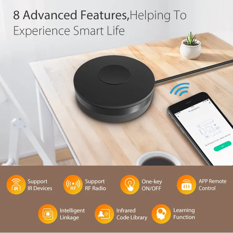 Essentialshouses WiFi IR Remote Control Smart Wireless Infrared Multifunction IR RF Remote Control Intelligent Voice Control WiFi Series