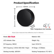 Essentialshouses WIFI Remote Control with Tuya APP Intelligent WIFI Universal Remote Control Support APP Controlling TV /Air Conditioner/Fan